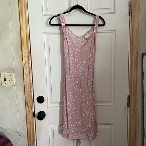 A New Day Pink and White Polka Dot Dress Size Large - Picture 1 of 4